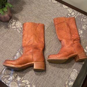 Light brown leather boots